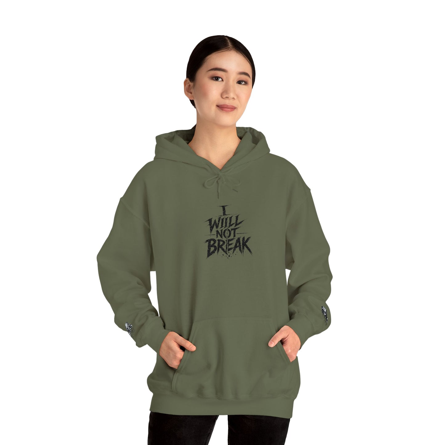 I will Not Break | Unisex Heavy Blend™ Hooded Sweatshirt Embroidered